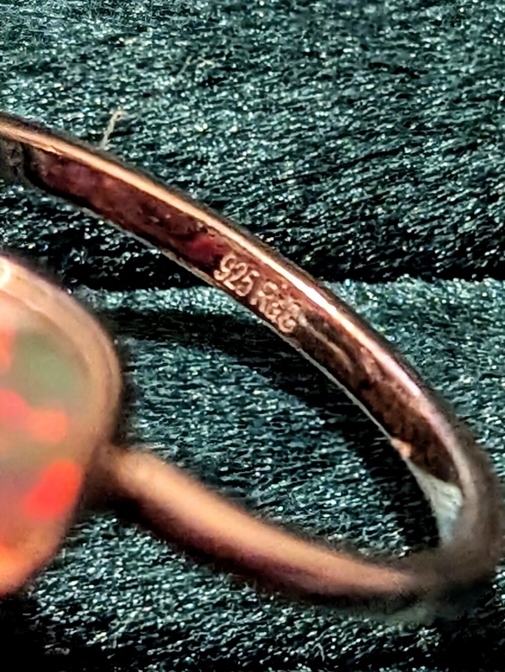 VINTAGE Sterling Silver Ethiopian Opal Cushion Solitaire Ring - - Picture 12 of 12
